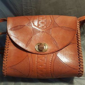 Vintage Tooled Leather Bag